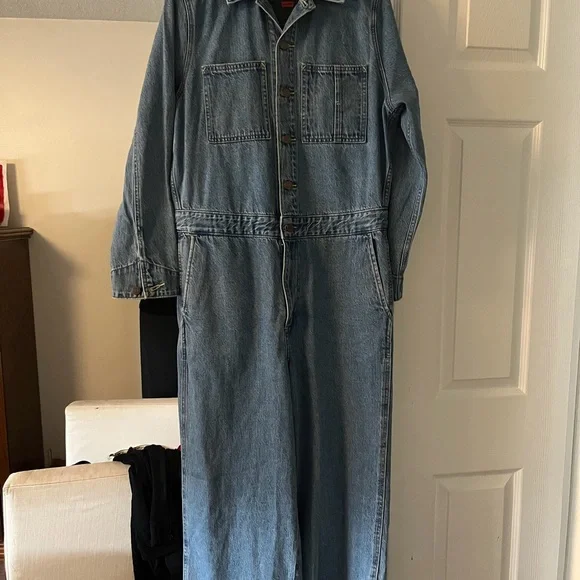 Levi's Light Blue Denim Wide-Leg Jumpsuit - Picture 5 of 5